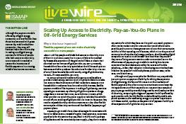 Scaling Up Access to Electricity : Pay-as-You-Go Plans in Off-Grid Energy Services Scaling Up Access to Electricity : Pay-as-You-Go Plans in Off-Grid Energy Services
