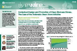 Contextual Design and Promotion of Clean Biomass Stoves : The Case of the Indonesia Clean Stove Initiative Contextual Design and Promotion of Clean Biomass Stoves : The Case of the Indonesia Clean Stove Initiative