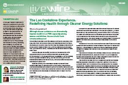 The Lao Cookstove Experience : Redefining Health through Cleaner Energy Solutions The Lao Cookstove Experience : Redefining Health through Cleaner Energy Solutions
